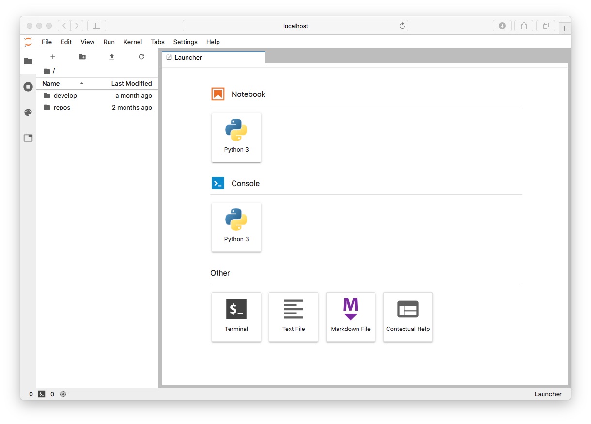 Jupyter interface